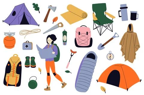 Camping Vector Set Illustrazione stock