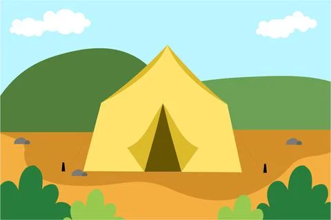 Camping Into The Wild Background Vector Stock Illustration
