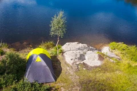 Camping in the wilderness Foto stock