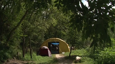 Camping in the woods Video stock 61468257
