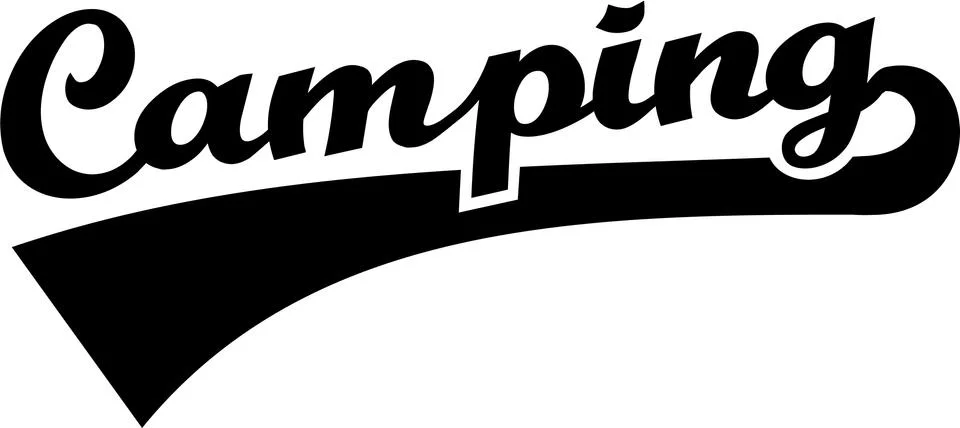 Camping Word Retro Stock Illustration