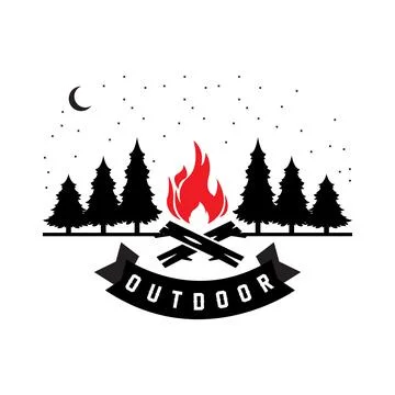 Camping/outdoor logo icon vector. concept retro illustration design Stock Illustration