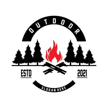 Camping/outdoor logo icon vector. concept retro illustration design Stock Illustration