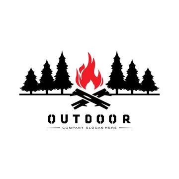 Camping/outdoor logo icon vector. concept retro illustration design Stock Illustration