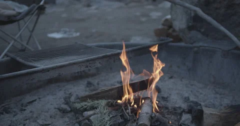 A Campire Starting Stock Footage 302782385