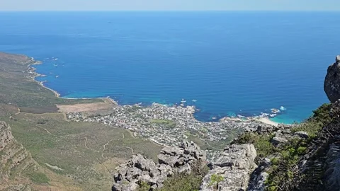 Camps Bay from Table Mountain, Cape Town, South Africa 8K Video stock 347932396