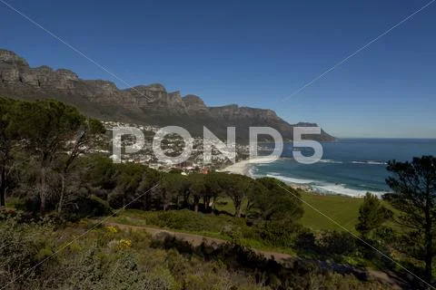 Camps Bay from Table Mountain Stock Photos