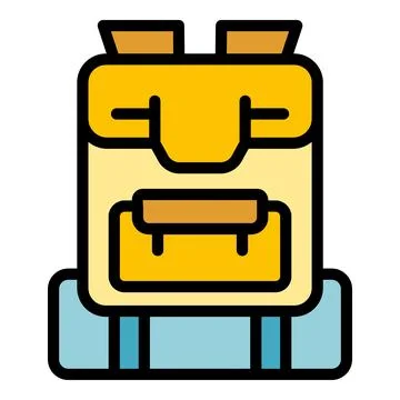 Campsite backpack icon vector flat Stock Illustration