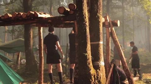 Campsite construction Video stock 71557367