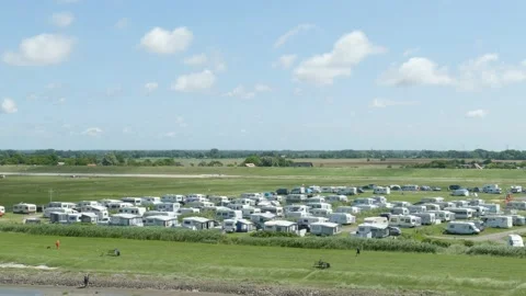 Campsite, Dorumer Neufeld, Dorum, Lower Saxony, Germany, Europe Stock Footage 157748296