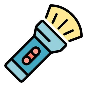 Campsite flashlight icon vector flat Ilustración de archivo