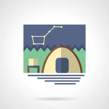 Campsite flat color vector icon Illustrazione stock