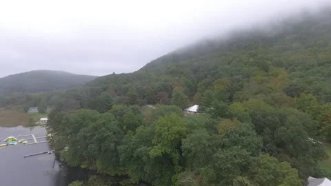 Campsite to Lake Ease Out HD Stock Footage 145235895