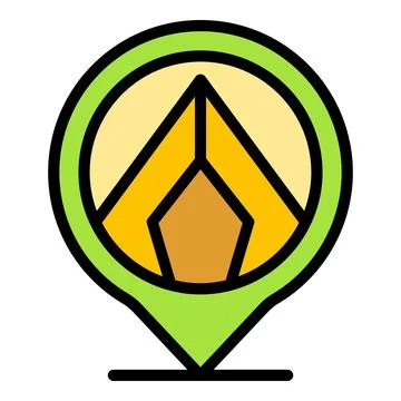 Campsite location icon vector flat Stock Illustration