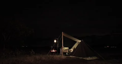 Campsite at night Stock Footage 138339366