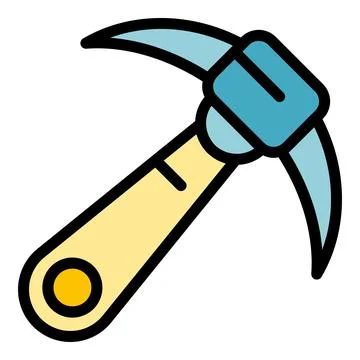 Campsite pick axe icon vector flat Stock Illustration