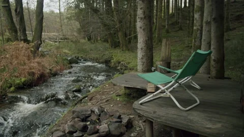 Campsite by river Stock Footage 203902797