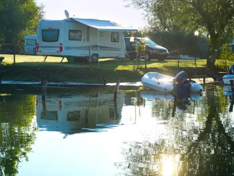 Campsite scene Stock Photos