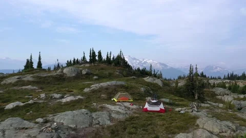 Campsite On Top Of A Mountain Vídeo Stock 168702674