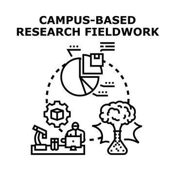 Campus based research fieldwork concept and development イラスト素材