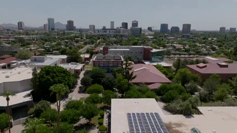 Campus to Downtown Phoenix, AZ Stock Footage 202340334