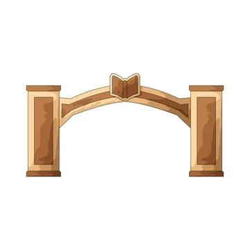 Campus gate illustration Stock Illustration