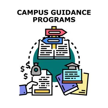 Campus guidance program assisting student education choices 스톡 일러스트