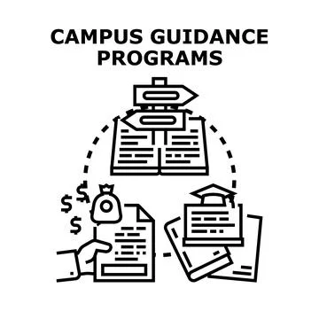Campus guidance program assisting student education choices Stock Illustration
