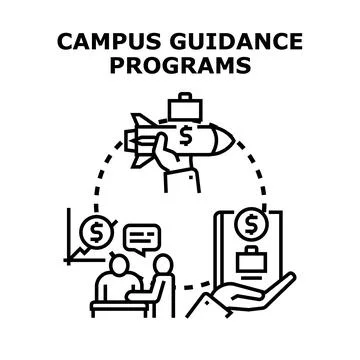 Campus guidance programs offering career financial support Stock Illustration