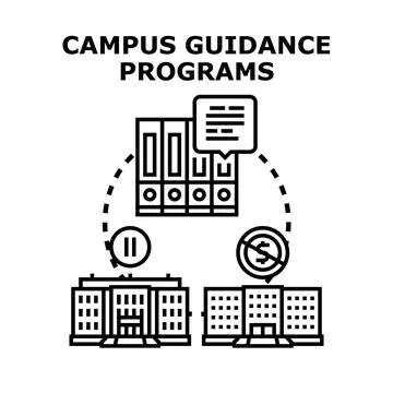 Campus guidance programs offering educational support and advice Stock Illustration