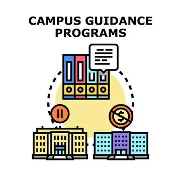 Campus guidance programs offering educational support and advice Stock Illustration