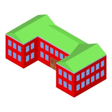Campus icon, isometric style Ilustración de archivo