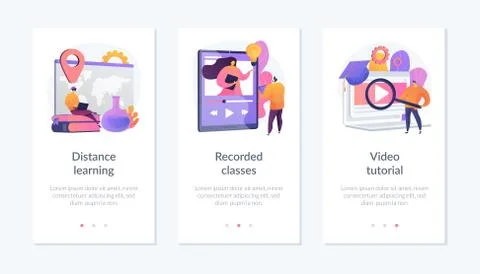 Off-campus learning app interface template. Stock Illustration