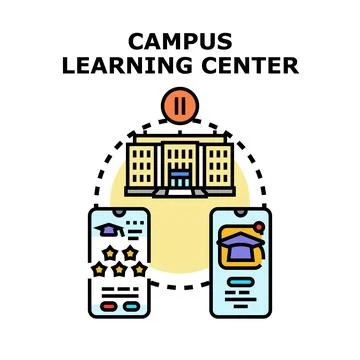 Campus learning center services mobile application Stock Illustration