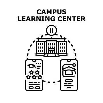 Campus learning center services mobile application Stockillustratie