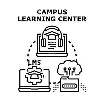 Campus learning center system and digital education platform Stock Illustration