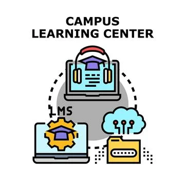 Campus learning center system and digital education platform Stock Illustration