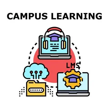 Campus learning digital system education and development Stock Illustration