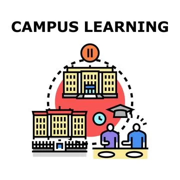 Campus learning education studying university college concept Stock Illustration
