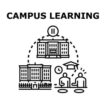 Campus learning education studying university college concept Stock Illustration