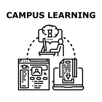 Campus learning online education distance schooling concept Illustrazione stock