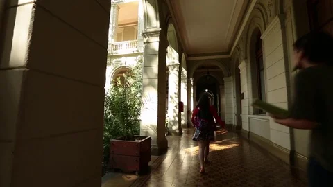 Campus patio interior Stock Footage 77051834