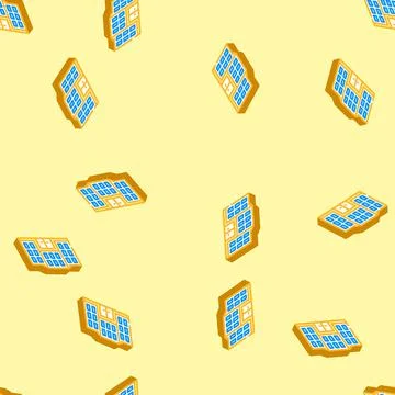 Campus school building isometric icon seamless pattern Ilustración de archivo