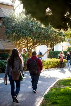 Campus - Walking Students Stock Photos