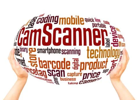 CamScanner word cloud sphere concept イラスト素材