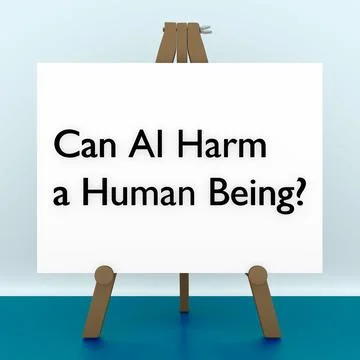 Can AI Harm a Human Being? Concept Stock Illustration