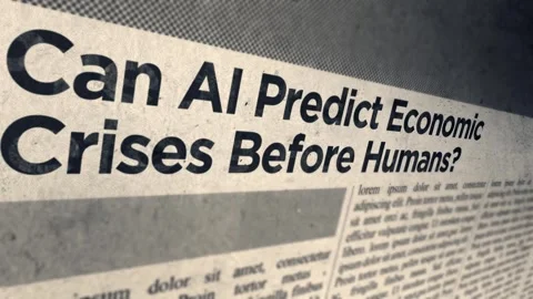 Can AI Predict Economic Crises Before Humans Headline Newspaper Title Stock Footage 317054679