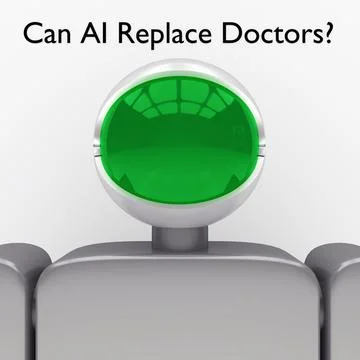 Can AI Replace Doctors? concept 스톡 일러스트