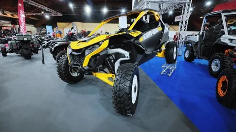 Can-Am Maverick Side-by-Side UTV, Powerful Off-Road Machine Stock Footage 325955293