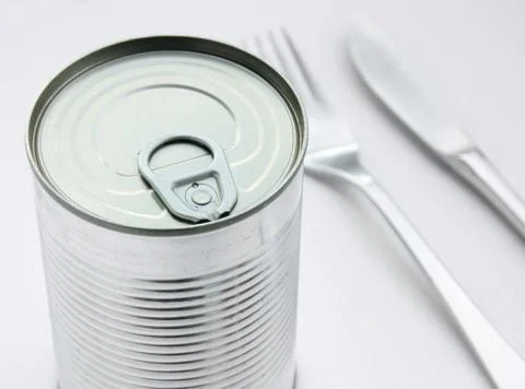 Can and flatware Stock-Fotos